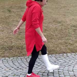 Red jacket girl slwc white sock ( 2 videos )